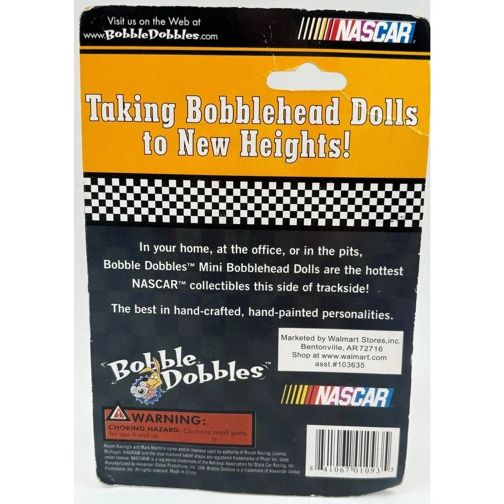 Nascar Bobble Dobbles Mini bobblehead doll Pfizer SR4 bobble head Mark Martin #6